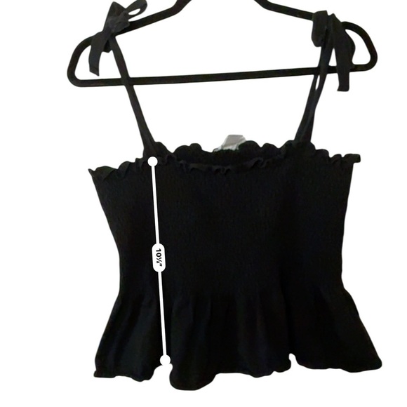 H&M Black Ruffled Smocked Tank Top - Picture 4 of 5